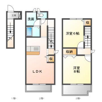 マオリッツ(2LDK/2階)の間取り写真