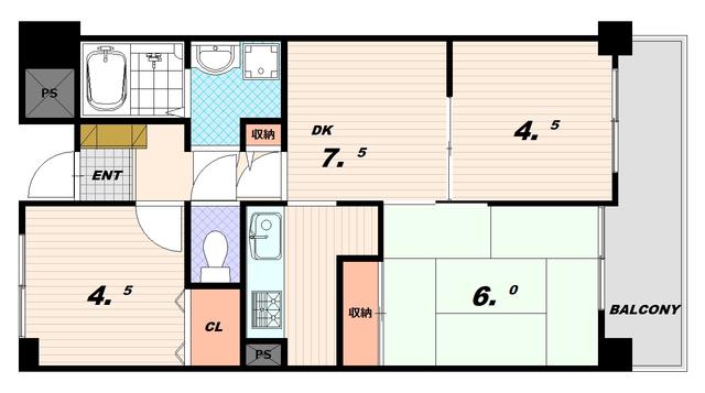 ライオンズマンション北鈴蘭台(3DK/7階)の間取り写真
