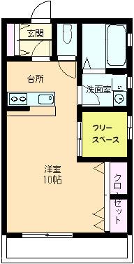 れんげそうII(ワンルーム/5階)の間取り写真