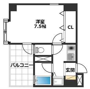 Kステーションプラザ姪浜(1K/5階)の間取り写真