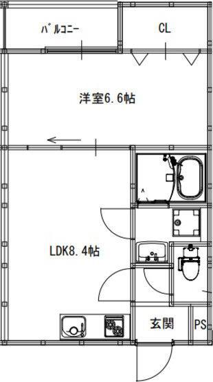 ACT正雀(1LDK/1階)の間取り写真
