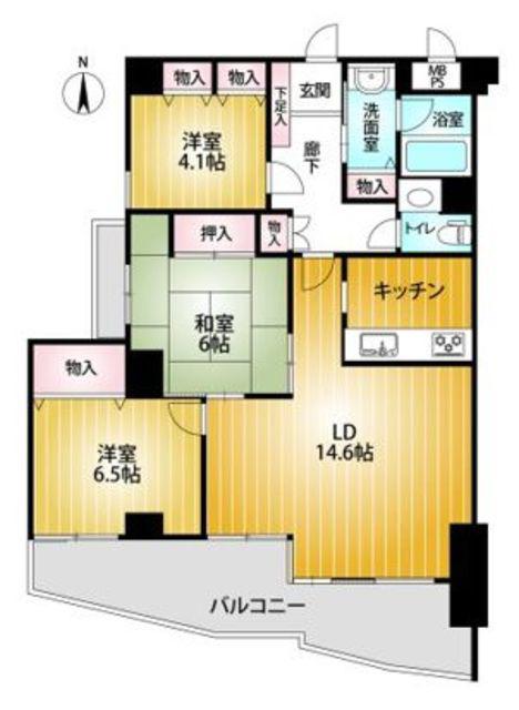 GLEASON GARDEN(3LDK/3階)の間取り写真