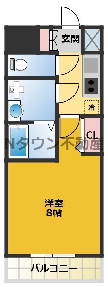 プレサンス栄モード(1K/13階)の間取り写真
