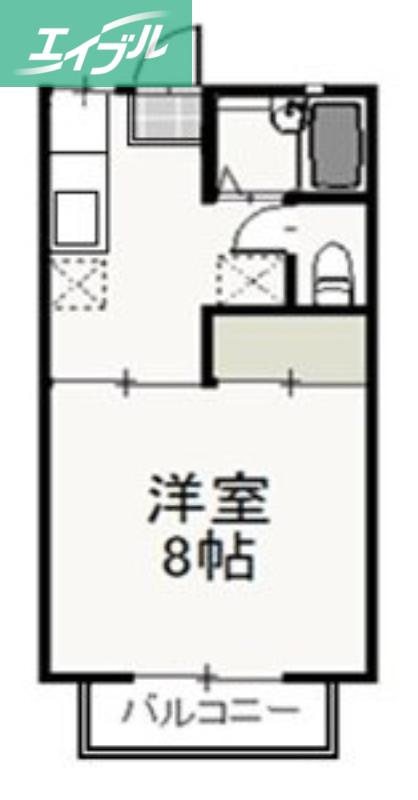 ドミール小川(1K/1階)の間取り写真