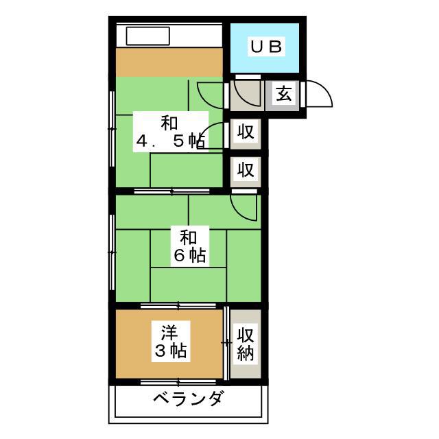 町田ファミール(3K/2階)の間取り写真