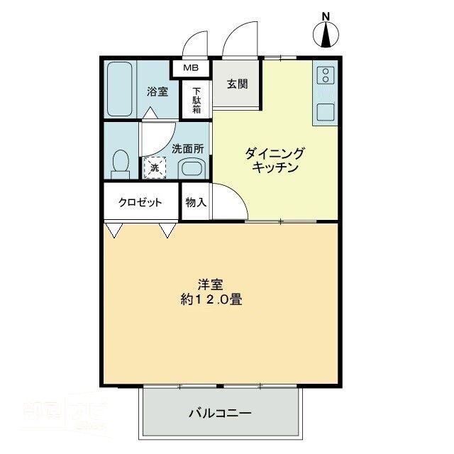 フォブールK&K(1DK/1階)の間取り写真