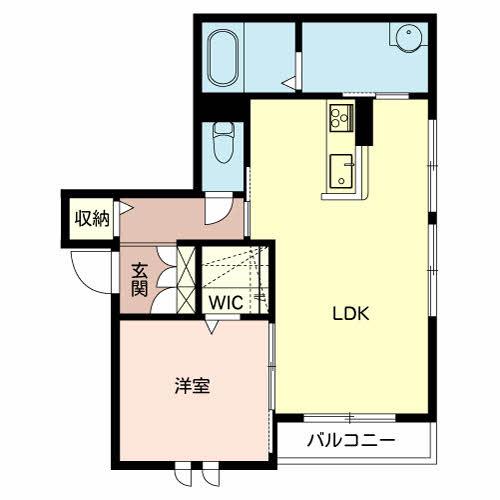 リメインらかん W棟・S棟・E棟(1LDK/2階)の間取り写真