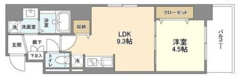 地下鉄千日前線 阿波座駅 徒歩6分 9階建 築4年(1LDK/6階)の間取り写真