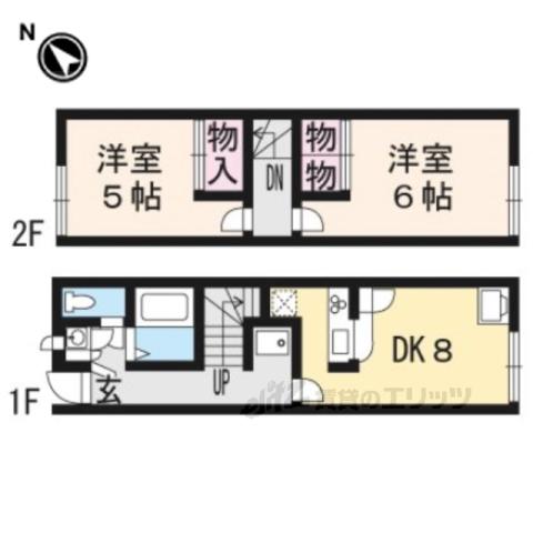 レオパレスJYプレミアム(2DK/1階)の間取り写真