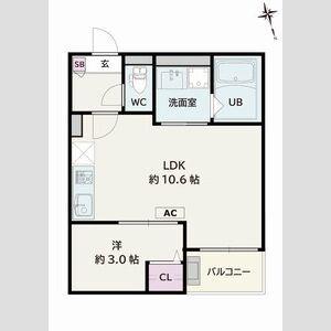 JACK URASATOIV(1LDK/1階)の間取り写真