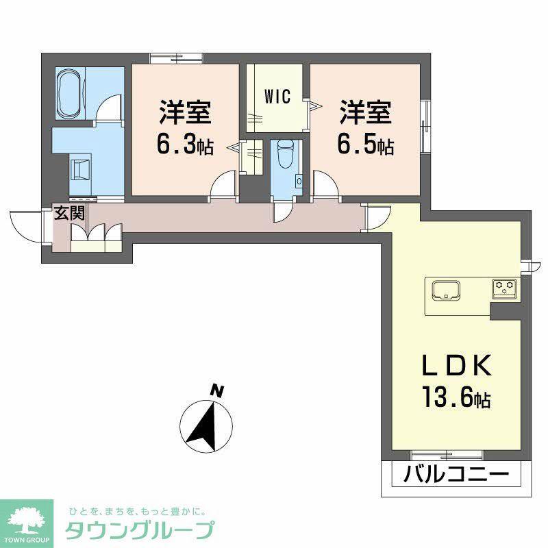 ラ メゾン クレール(2LDK/2階)の間取り写真