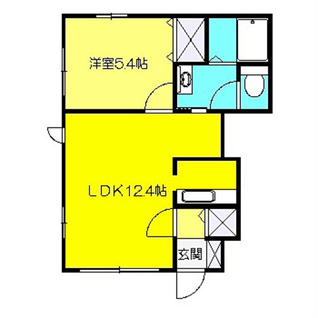 グリーンヒル加賀原(1LDK/1階)の間取り写真