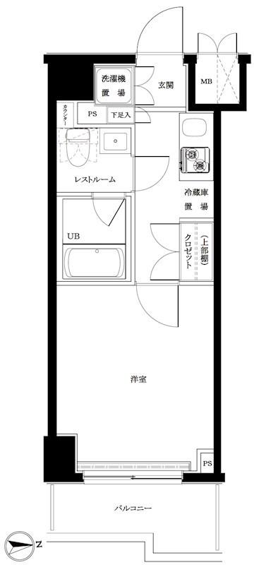 ルーブル川崎七番館(1K/6階)の間取り写真