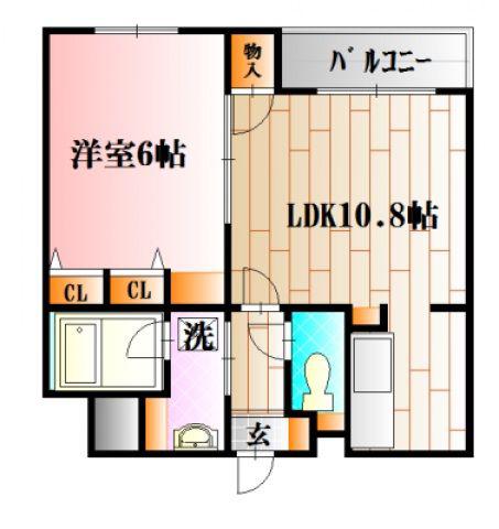 リベルテ(1LDK/2階)の間取り写真