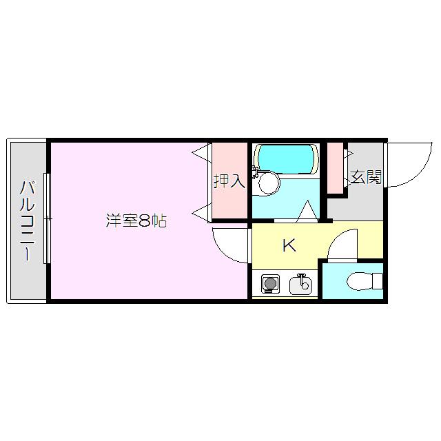 エクセレント上新8(1K/4階)の間取り写真