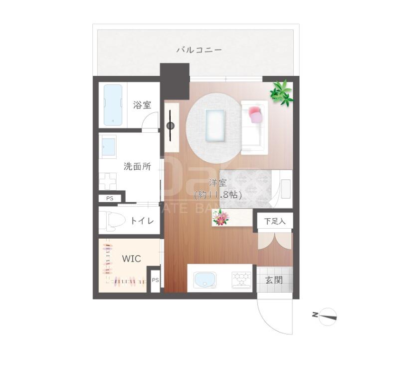 N.QUARTET(ワンルーム/2階)の間取り写真