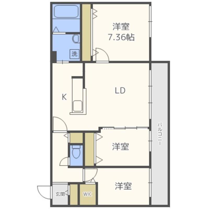 ミュンヘンスクエアII番館(3LDK/2階)の間取り写真