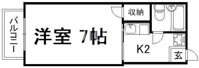 ユニメント大嶋(1K/2階)の間取り写真