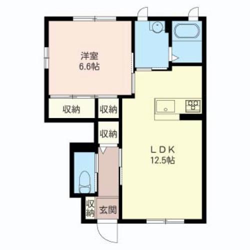 CUORE(1LDK/1階)の間取り写真