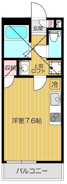 プログレスMST(ワンルーム/2階)の間取り写真