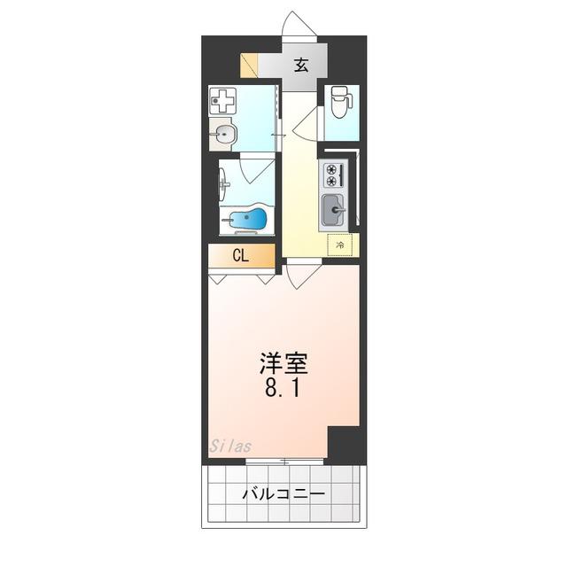 VIVACE三国ヶ丘(1K/12階)の間取り写真