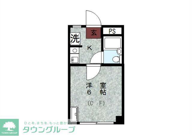 WJ・グリーンハイツ(1K/1階)の間取り写真