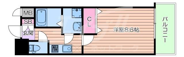 Y&RINO RESIDENCE(1K/9階)の間取り写真