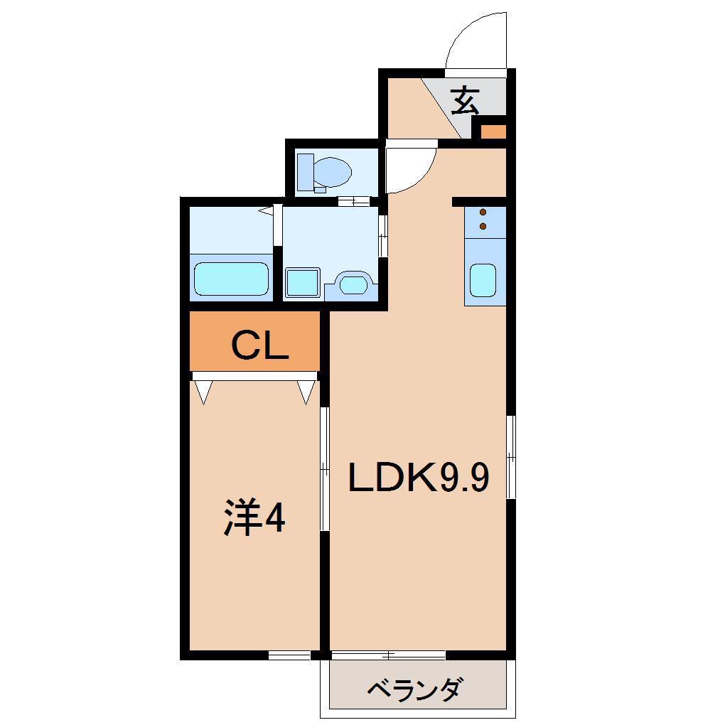 HAPPINESS(1LDK/1階)の間取り写真