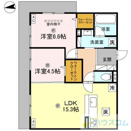 D-RESIDENCE南茨木Ⅱ(2LDK/2階)の間取り写真