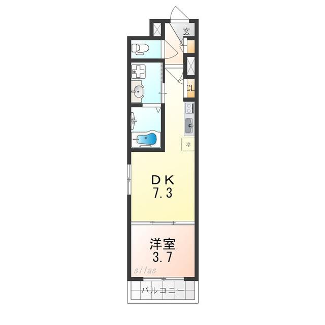 F ASECIA PUR 湊(1DK/1階)の間取り写真