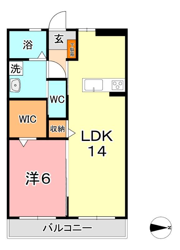 ソニート(1LDK/3階)の間取り写真