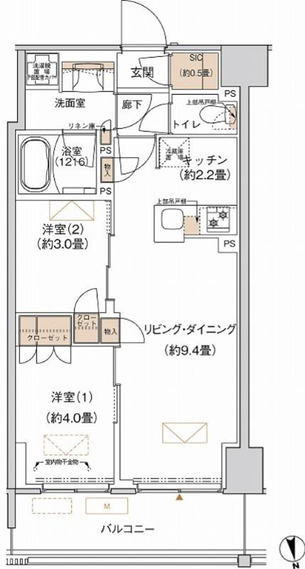 プライムネクサス大森北(2LDK/3階)の間取り写真
