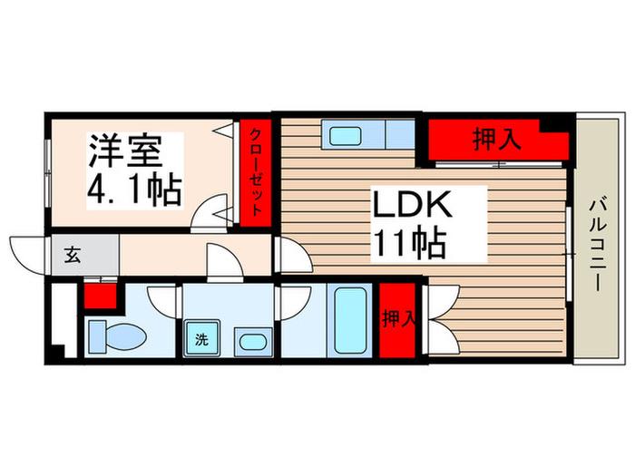 第一大幸ビル(1LDK/3階)の間取り写真
