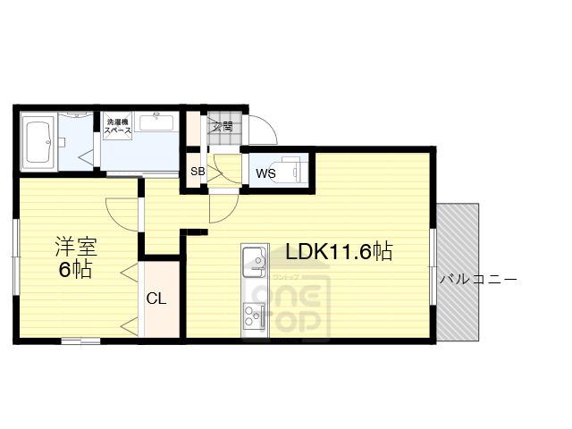 ハイムキタエモン(1LDK/1階)の間取り写真