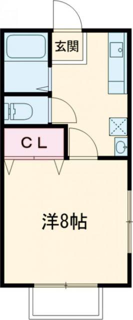 グランビュー川崎(1K/2階)の間取り写真