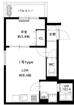 D PORTA EWER(1LDK/1階)の間取り写真