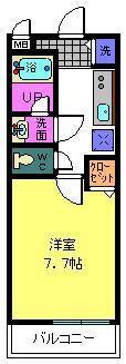 レジデンス 石切(1K/1階)の間取り写真