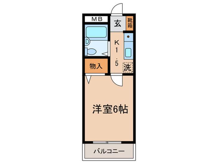 スカイフラッツ・ボアヴェール(1K/1階)の間取り写真