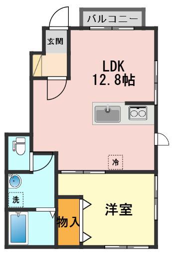 ラピス新宿B(1LDK/1階)の間取り写真