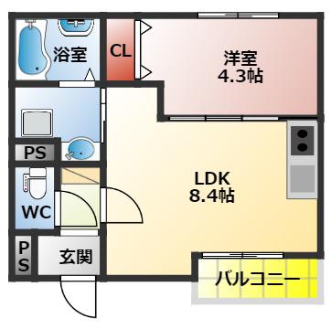 アート池田南町(1LDK/1階)の間取り写真