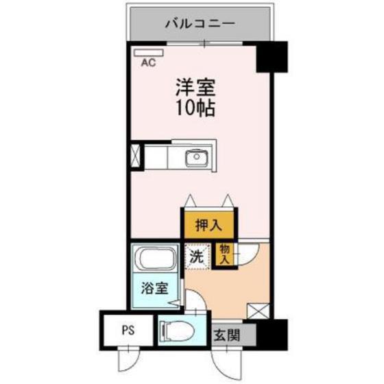 メセナ西条(ワンルーム/4階)の間取り写真