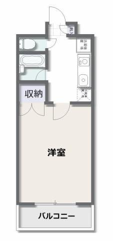 ピアコート(1K/3階)の間取り写真
