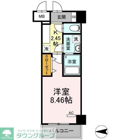 ホーリーホック(1K/3階)の間取り写真