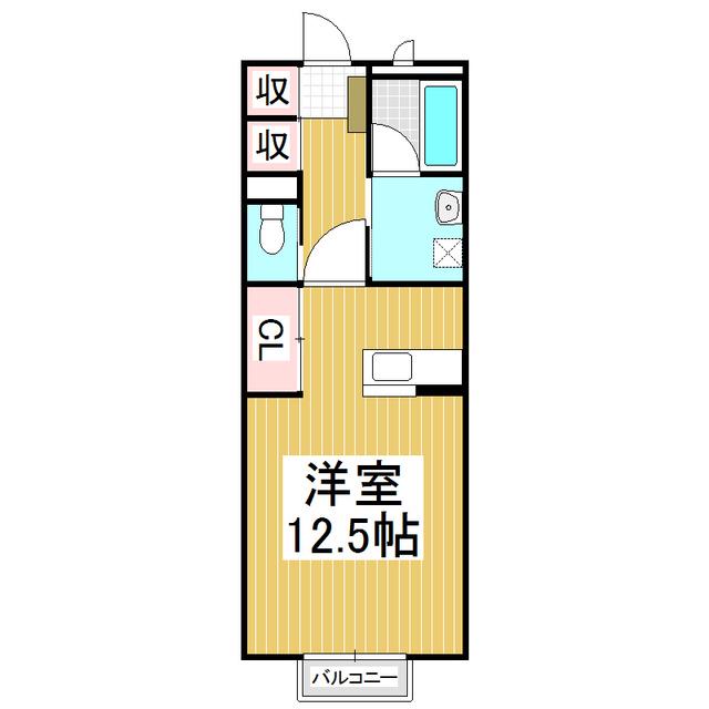 サンレイト中越(ワンルーム/2階)の間取り写真