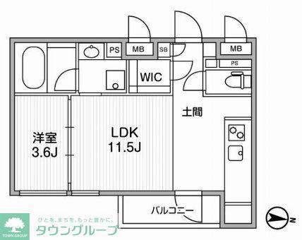GRANDUO荻窪(1LDK/1階)の間取り写真