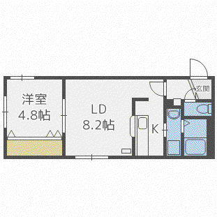 サンステージ琴似2-2(1LDK/4階)の間取り写真