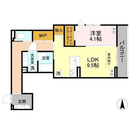 SAMPO(1LDK/2階)の間取り写真