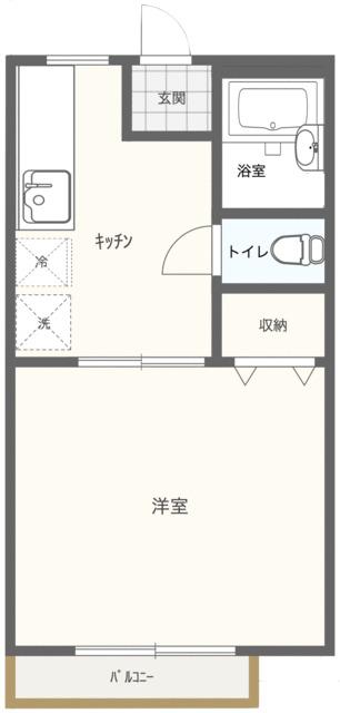 サンジェルシーネ(1DK/1階)の間取り写真