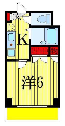 ベイステート安間(1K/3階)の間取り写真