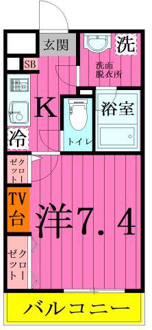 LEVICIA BLDG.III(1K/4階)の間取り写真